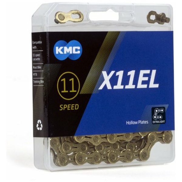 Kmc ketting 11-speed x11el links ti-n goud