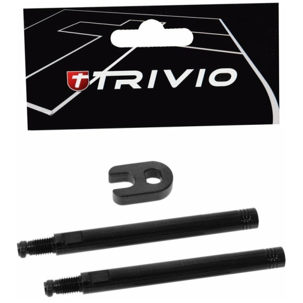 Trivio VENTIELVERLENGER SET ZWART 70MM + SLEUTEL