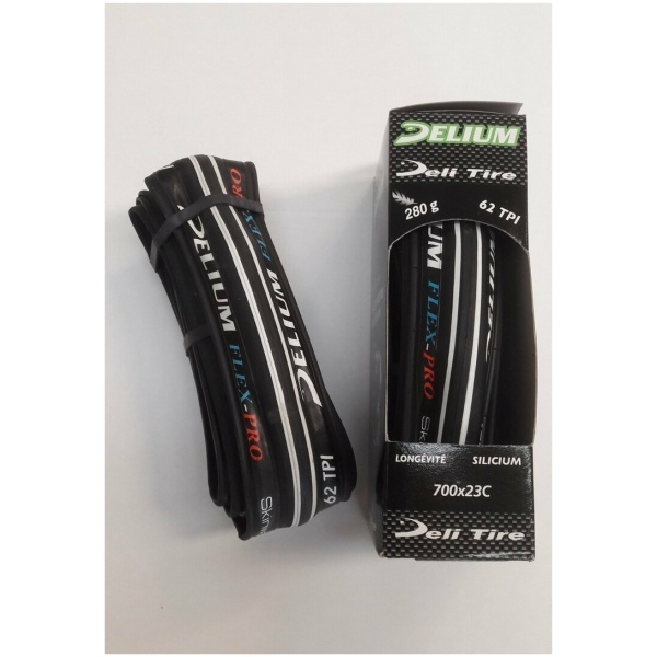 Delium Flex-Pro vouwband zwart wit 700x25c